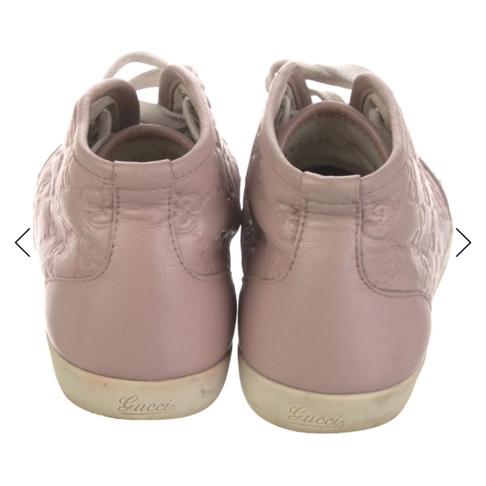 Gucci Pink Leather Lace-Up Low-Top Sneakers size 5 fit 5-6 - Picture 4 of 4